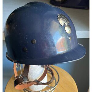 Vintage French Helmet Blue Plastic Gendarmerie Paramilitary Liner Straps